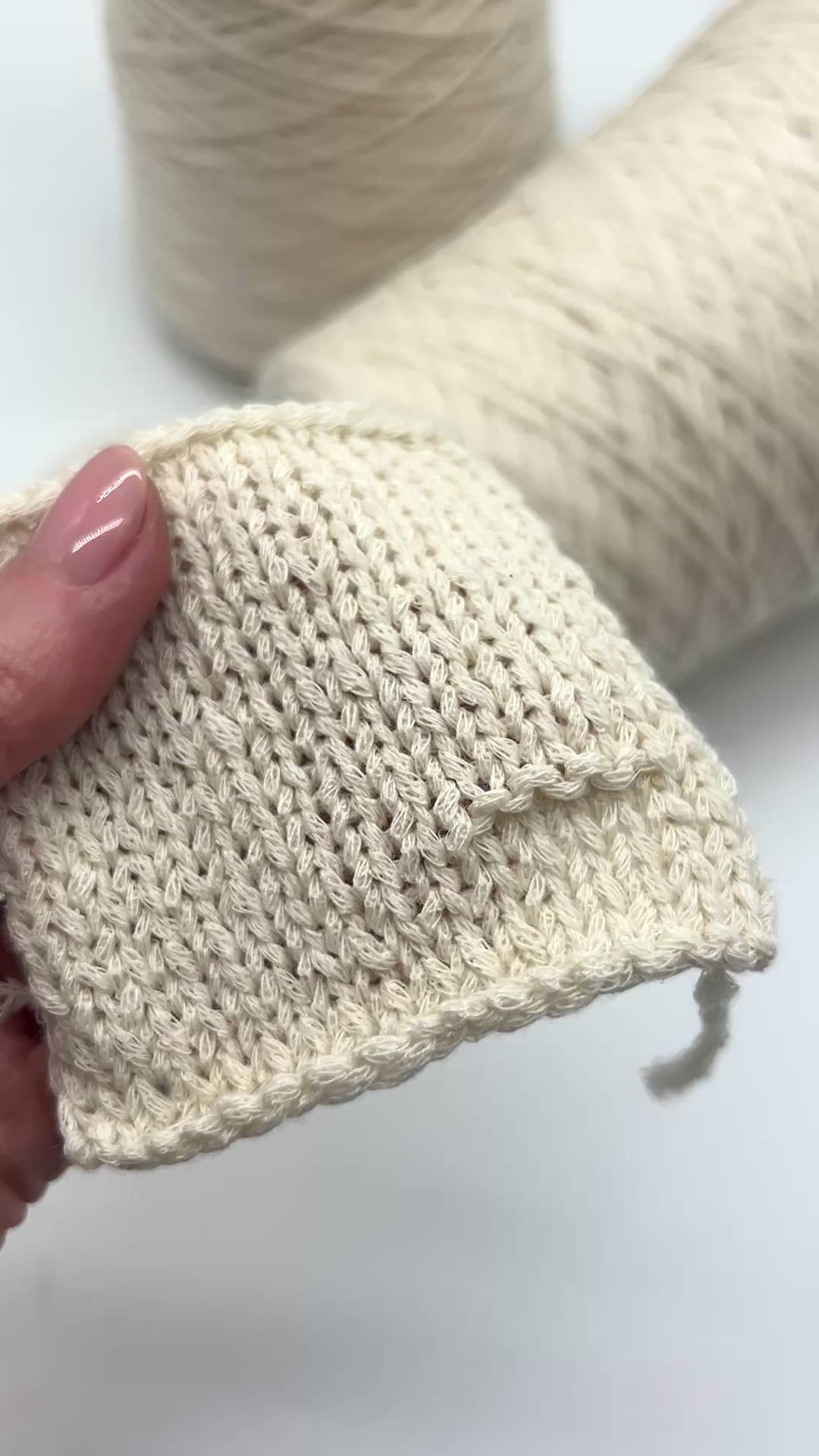 Exclusive iDOKNiT chunky weight yarn, DOMUS SILK by RiGo Italy. High-end blend of 60% cotton and 40% silk with a modern chainette (chain-cable) structure, providing 130m per 100g. Authentic Italian-made luxury fiber curated by iDOKNiT for breathable, soft, and textured knitwear with excellent stitch definition.