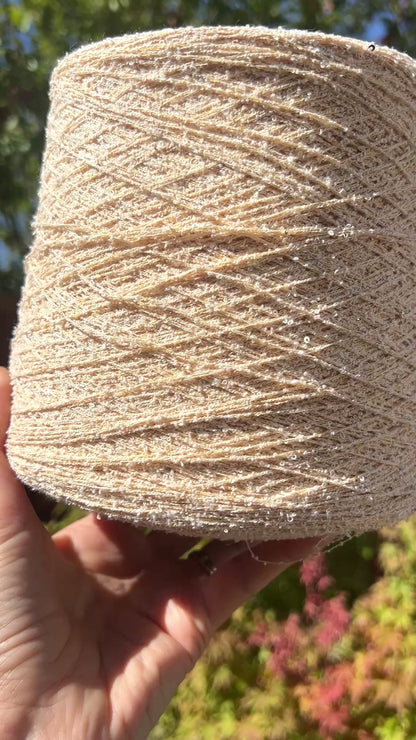 PAILLETTES Cotton BOUCLE Yarn, KIR, Premium Italian Yarn by Lanificio Dell'Olivo, Sold in Balls or on Cones, Lace Weight, 460m/100g (503y/3.52oz)
