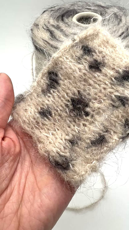 Superkid Mohair Baby Alpaca Yarn, SPOT, Premium Fancy Italian Yarn by LINEAPIU SPA, Available in Balls and on Cones, Sport Weight, 280m/100g (306y/3.52oz)