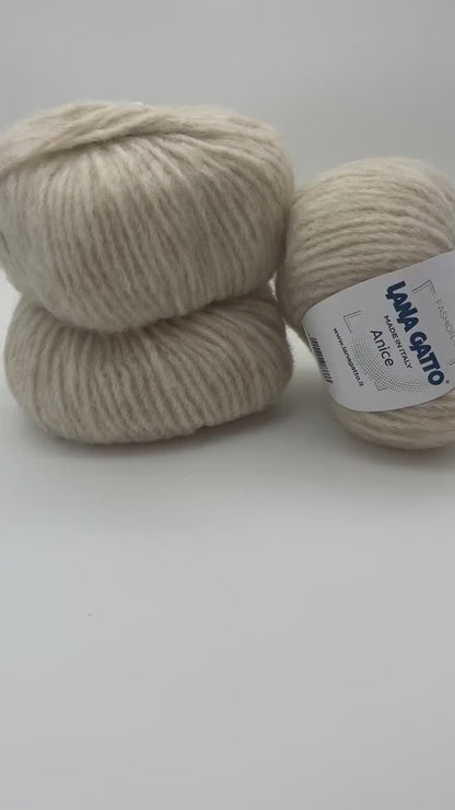 CHUNKY Alpaca Wool Cotton Yarn, ANICE, Limited Fashion Collection by Lana Gatto, Italy, Lightweight Yarn, CHUNKY  Weight,  50g/75m (82y)