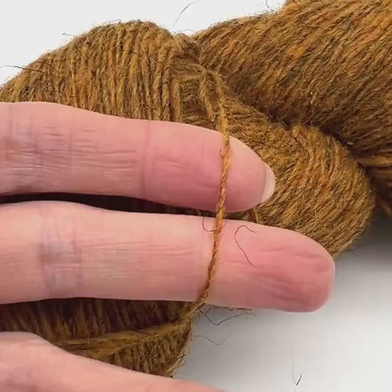 Exclusive iDOKNiT rustic fingering weight yarn, Romanov Sheep Wool from Paces Vilnas Fabrika, Latvia. 100% pure Romanov wool traditionally processed to retain 70% natural lanolin for extreme durability and weather resistance. Single-ply construction providing 420m per 100g. Curated by iDOKNiT in natural and tweed-effect dyed shades for heritage-style, hearty knitwear.