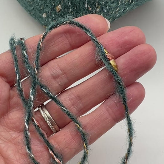 RiGo Taurus Italian baby alpaca boucle textured aran weight yarn in hand wound balls from iDOKNiT