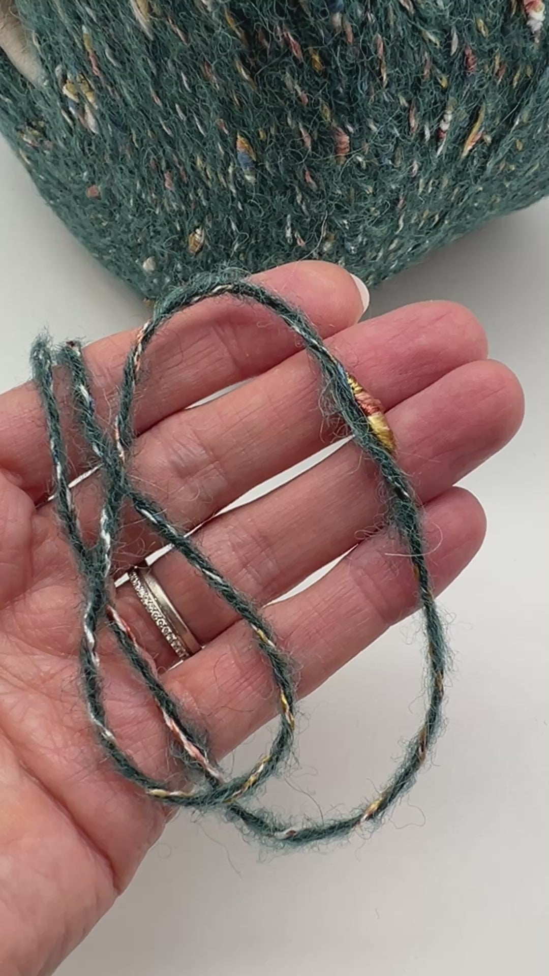 RiGo Taurus Italian baby alpaca boucle textured aran weight yarn in hand wound balls from iDOKNiT