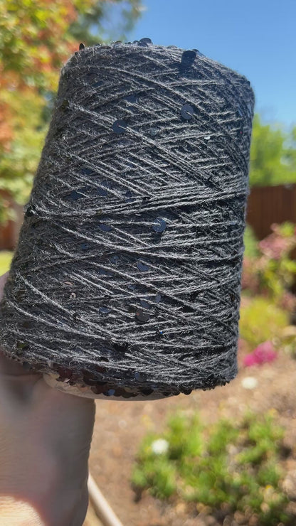 PAILLETTES Merino Sparkling Yarn, COSMO, Premium Italian Yarn by G&G Filati, Available in Balls and Cone, Fingering Weight, 360m/100g (393y/3.52oz)