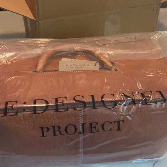 REDESIGNED Project 115 Danish genuine urban leather zipperless magnetic knitting project bag from iDOKNiT