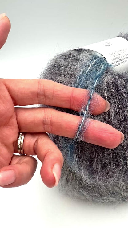 Mohair Alpaca Gradient Yarn, LANA GATTO STARLIGHT, Italian Aran Weight Fashion Yarn, 100m/50g