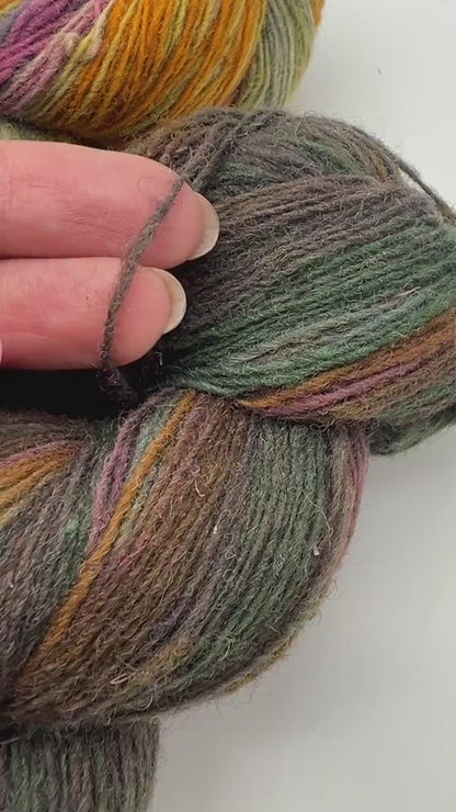Dundaga hand dyed multicolored Latvian wool and merino fingering weight yarn from iDOKNiT