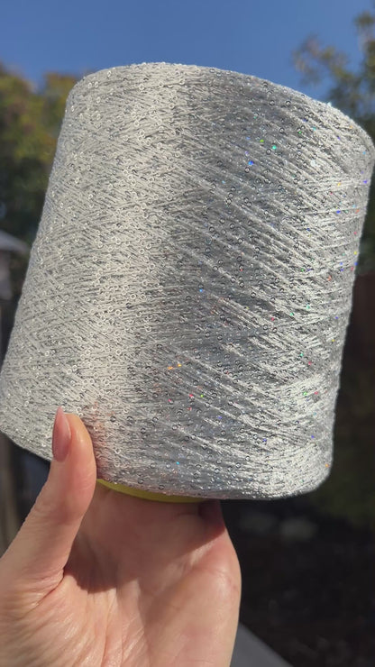 PAILLETTES Cable Yarn, SEQUINS, Cucinelli-Style Premim Italian Yarn, Sold in Balls or on Cones, Fingering Weight, 400m/100g (437y/3.52oz)