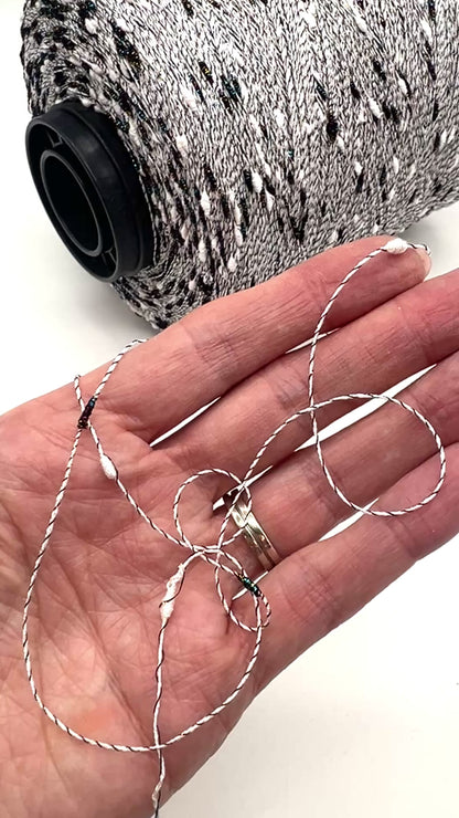 Cotton FANTASY FLAME Lurex Tweed Yarn, CRISTALLO, Luxury Collection by RiGo, Sold in Balls or on Cones, Lace Yarn, VARIABLE METRAGE/YARDAGE