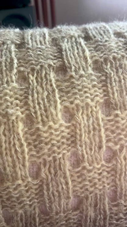 Gradient Hand-Knitted Palantine Shawl Scarf, Dundaga Wool Alpaca Oversized Wrap, Van Gogh Monet Goya Artist Collection