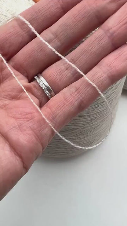 Elite iDOKNiT luxury lace yarn, Waterproof Cashwool by Zegna Baruffa Italy. 100% extrafine merino wool with Teflon® treatment, Nm 2/30. Authentic Italian-made water-repellent performance wool curated by iDOKNiT for professional knitting.