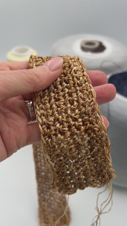 RARE FIND: Luxury Italian Viscose Raffia Yarn, FRATELLI REALI RAFIA, Designer Raffia Ribbon Yarn, Whole Cone Only, 1100m/100g