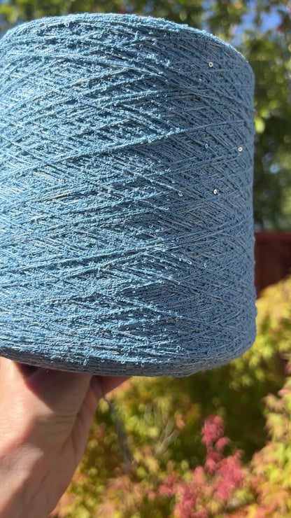PAILLETTES Cotton BOUCLE Yarn, KIR, Premium Italian Yarn by Lanificio Dell'Olivo, Sold in Balls or on Cones, Lace Weight, 460m/100g (503y/3.52oz)