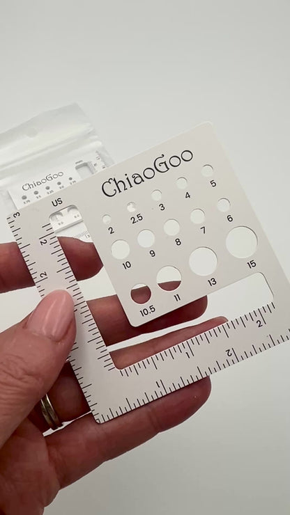 ChiaoGoo 3 inch double sided swatch and needle gauge for knitting and crochet from iDOKNiT