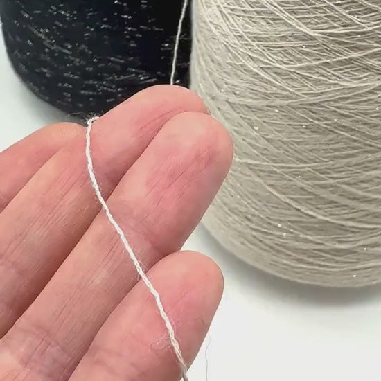 FILMAR PASHA Italian cotton lurex paillette lace yarn, luxury shimmer knitting yarn for shawls, sweaters, crochet, weaving, eveningwear, and couture-inspired fashion projects, 1400m/100g