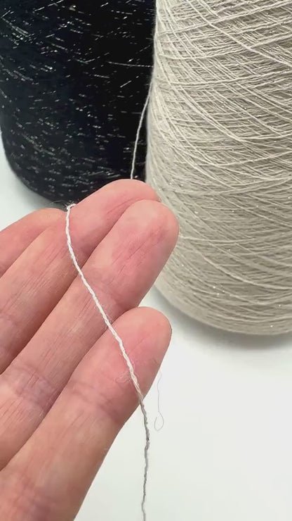 FILMAR PASHA Italian cotton lurex paillette lace yarn, luxury shimmer knitting yarn for shawls, sweaters, crochet, weaving, eveningwear, and couture-inspired fashion projects, 1400m/100g