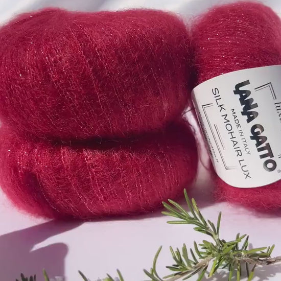 Lana Gatto Silk Mohair Lux 78 percent SuperKid Mohair 14 percent Silk with Lurex Italian lace weight yarn from iDOKNiT