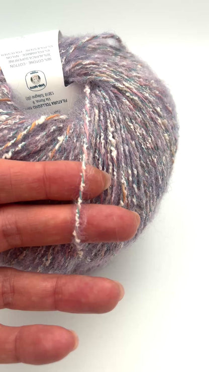 Lana Gatto Cortina 56 percent Cotton 30 percent Superfine Alpaca sport weight Italian yarn with lurex from iDOKNiT