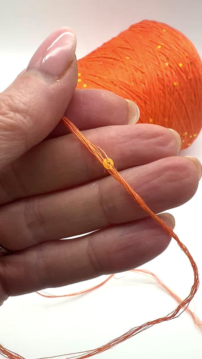 PAILLETTES Linen Yarn, BELLINO, Premium Italian Yarn by G&G Filati, Available in Balls and on Cone, Fingering Weight, 390m/100g (426y/3.52oz)