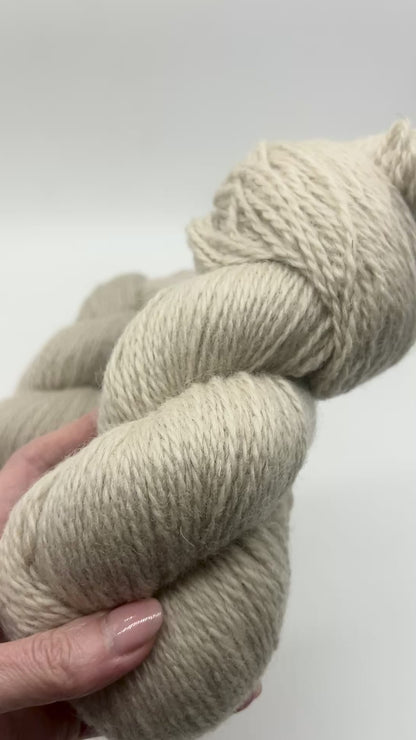 Paces Vilnas Fabrika Dundaga 7.2 100% Latvian Merino wool DK weight yarn in color #149 Off-White Natural for authentic knitting at iDOKNiT.