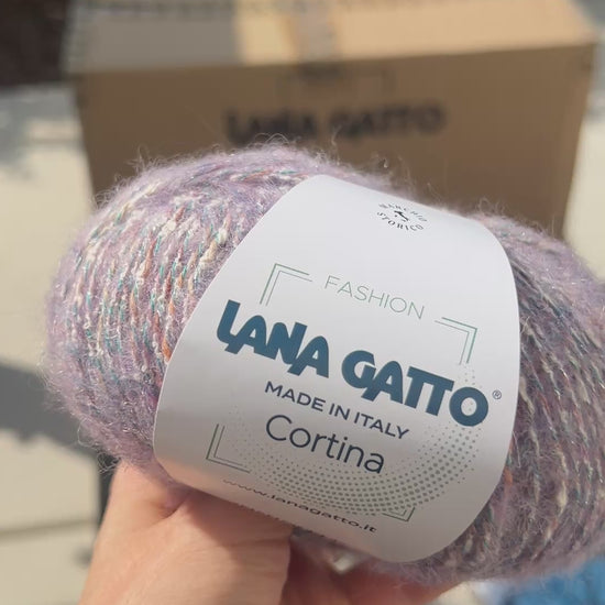 Lana Gatto Cortina 56 percent Cotton 30 percent Superfine Alpaca sport weight Italian yarn with lurex from iDOKNiT