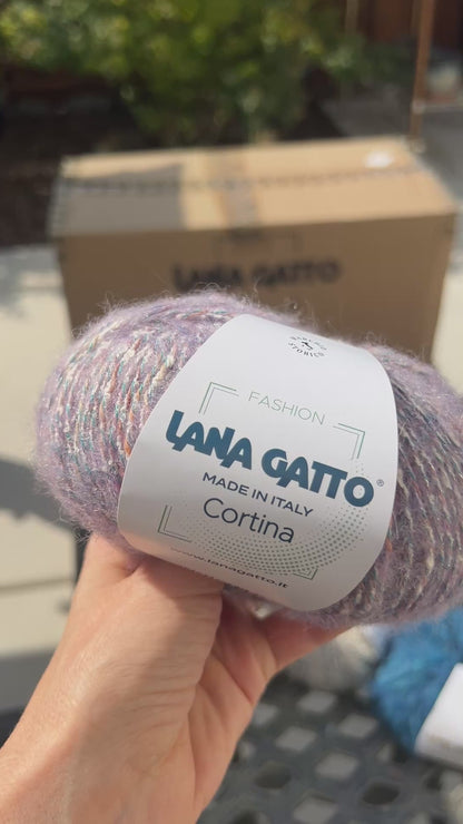 Lana Gatto Cortina 56 percent Cotton 30 percent Superfine Alpaca sport weight Italian yarn with lurex from iDOKNiT