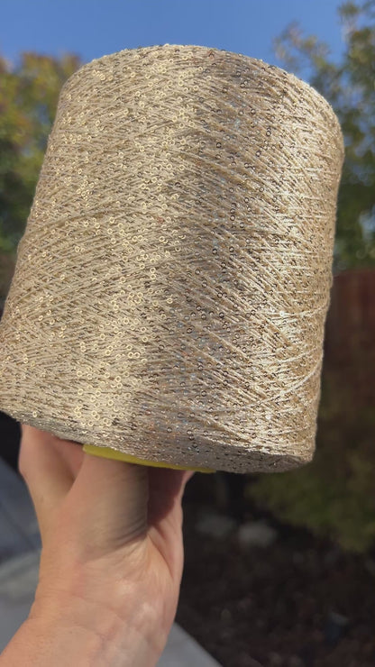 PAILLETTES Cable Yarn, SEQUINS, Cucinelli-Style Premim Italian Yarn, Sold in Balls or on Cones, Fingering Weight, 400m/100g (437y/3.52oz)