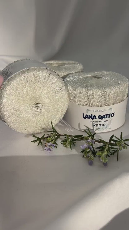 PAILLETTES, RAME, Fashion Sequin Sparkling Knitting Italian Yarn by Lana Gatto, Lace Weight, 112m/25g (123y/0.88oz)