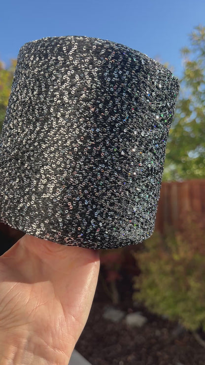 PAILLETTES Cable Yarn, SEQUINS, Cucinelli-Style Premim Italian Yarn, Sold in Balls or on Cones, Fingering Weight, 400m/100g (437y/3.52oz)