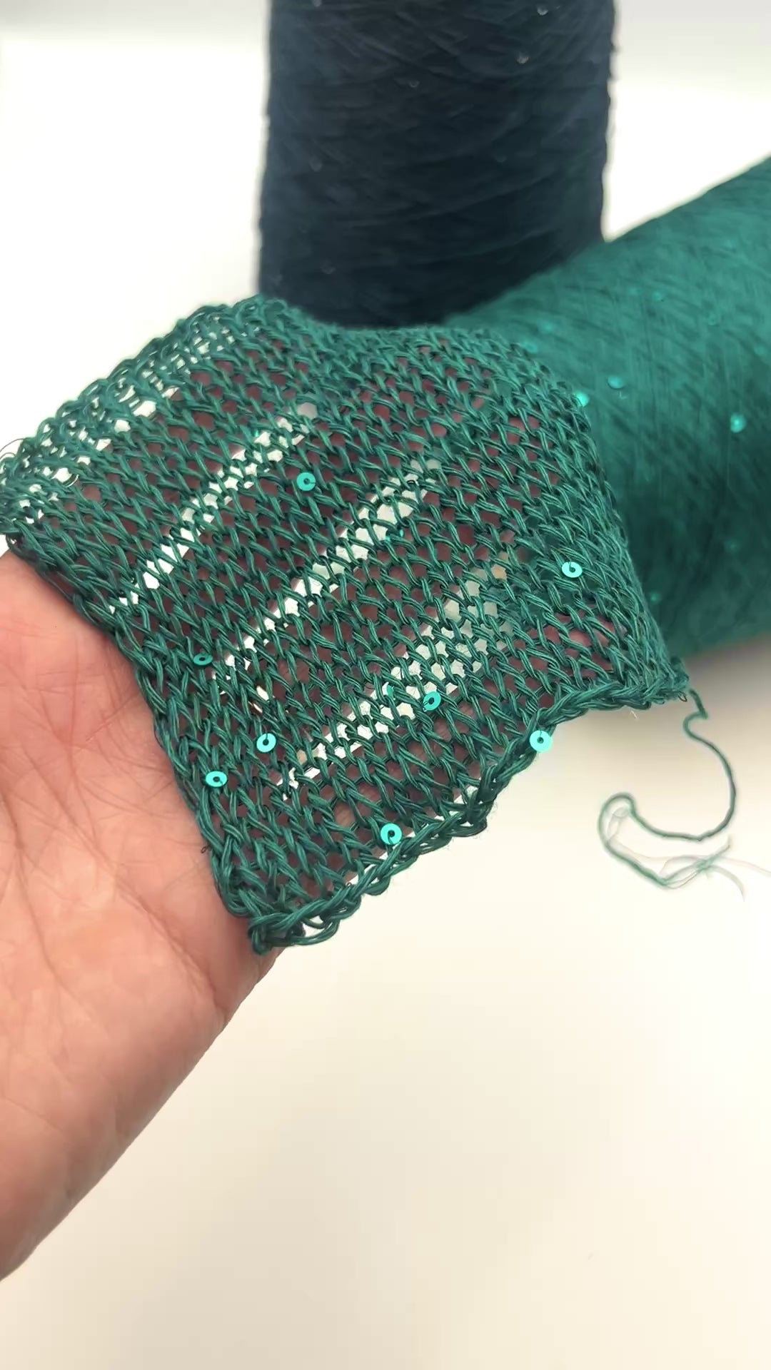 G&G FILATI SILK LINEN Italian 70 percent linen 30 percent silk fingering weight yarn with integrated 3mm paillettes on cone for knitting crochet weaving and machine knitting