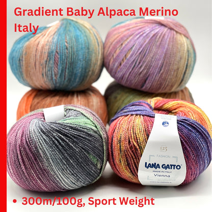 Lana Gatto VIENNA yarn ball in multicolor tones – 125th anniversary label front