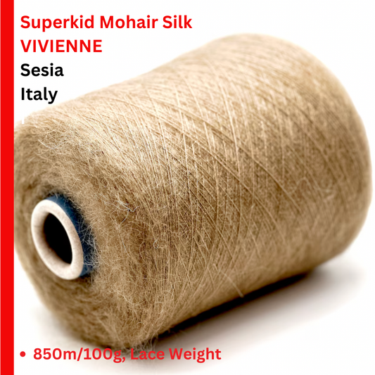 Spool of Superkid Mohair Silk with brand details on a white background
