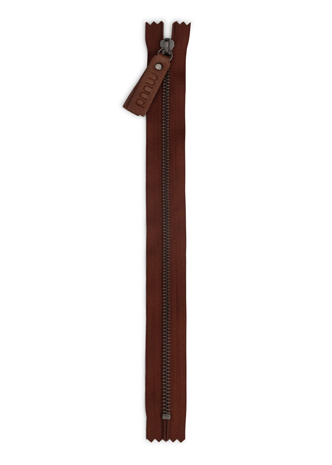 muud CARIN DIY sew-in metal zipper with genuine leather pull tab for handmade bags from iDOKNiT