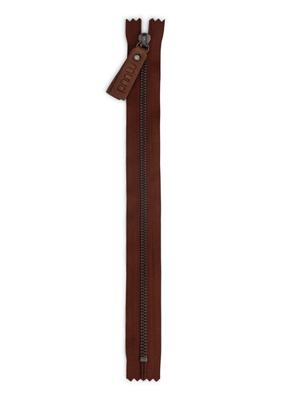 muud CARIN DIY sew-in metal zipper with genuine leather pull tab for handmade bags from iDOKNiT