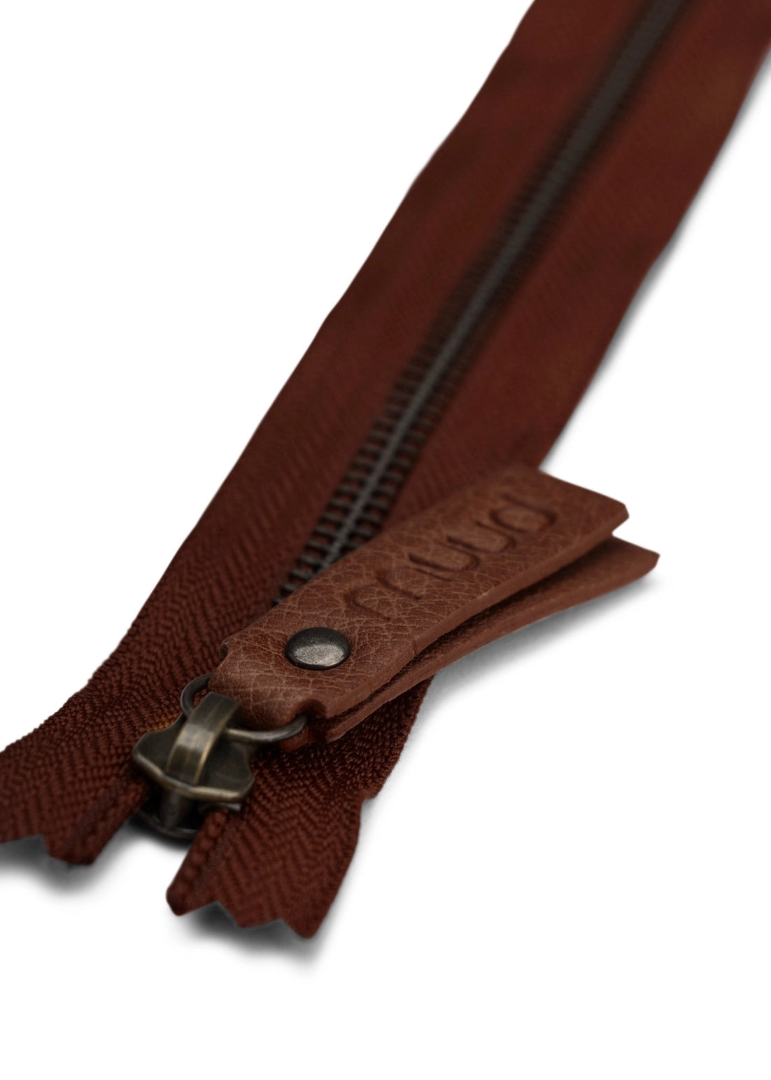 muud CARIN DIY sew-in metal zipper with genuine leather pull tab for handmade bags from iDOKNiT
